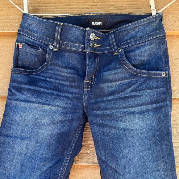 Hudson Womens Bootcut Dark Blue Jeans Size 28 Stretch Denim - Picture 4 of 12